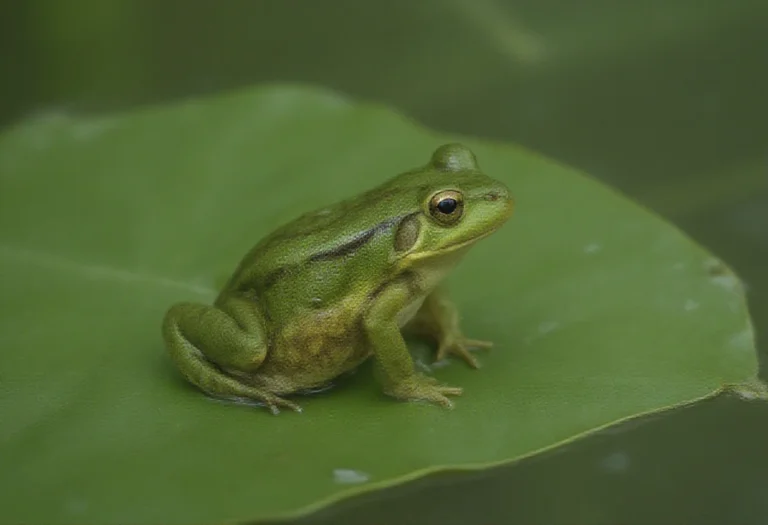 AI-generated image of a single frog on a leaf
